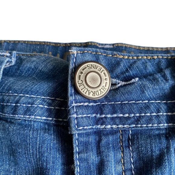 Vintage Hydraulic Distressed Raw Hem Micro Mini Skirt Blue Sz 7/8 - Picture 3 of 12